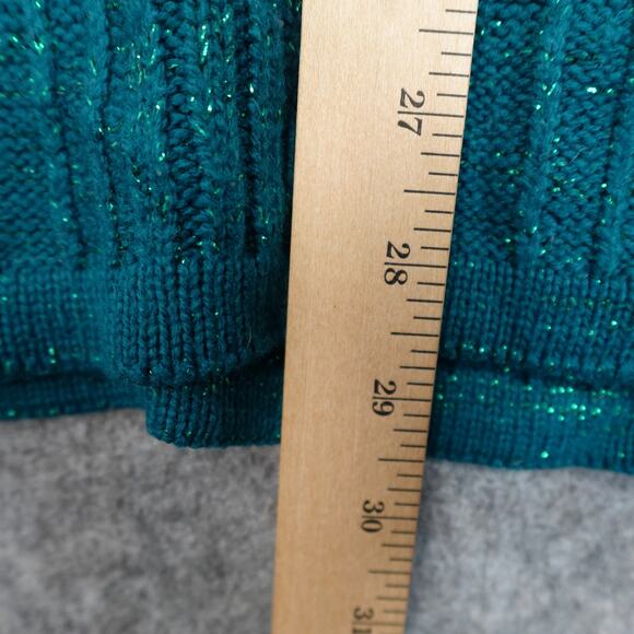 Vintage Diane von Furstenberg Sweater Womens M/L Color Authority Green Metallic - Picture 7 of 8